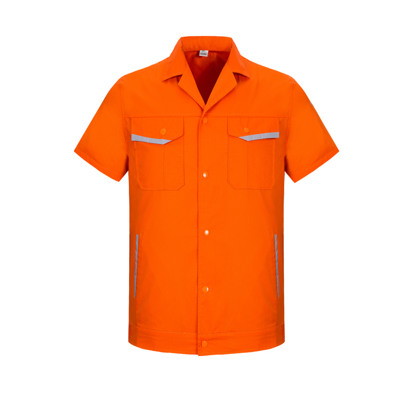 橙色防静电短袖工服定制